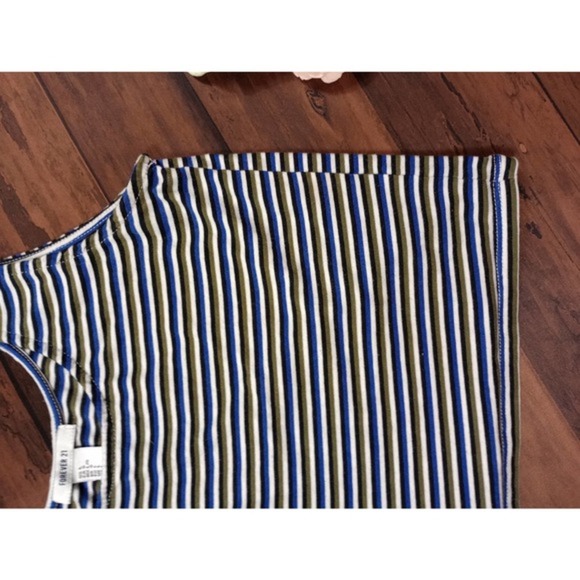 Forever 21 Striped Sleeveless Crop Top Large‎ - Picture 4 of 6
